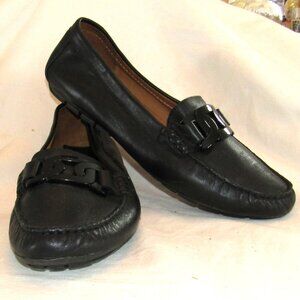 VANELi Aiker Black Leather Driving Shoes With Buckle Size 9.5W